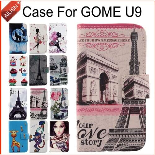 AiLiShi Case For GOME U9 Luxury Flip PU Painted Leather Case Exclusive 100% U9 GOME Special Phone Cover Skin+Tracking