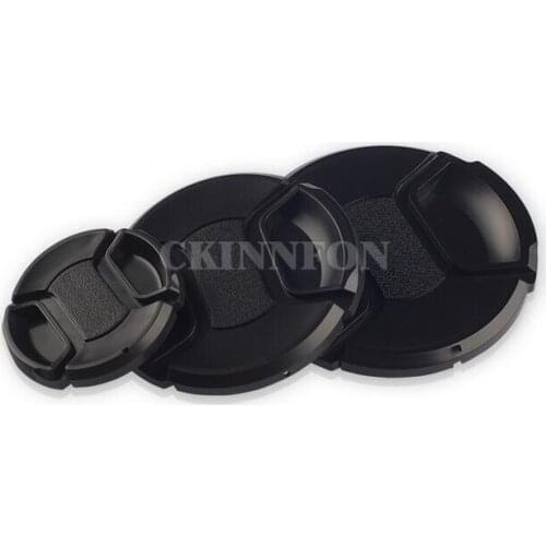 DHL 1000PCS 49mm 52mm 55mm 58mm 62mm 67mm 72mm 77mm Center Pinch Snap-on Front Lens Cap For Camera Lens Filters With String