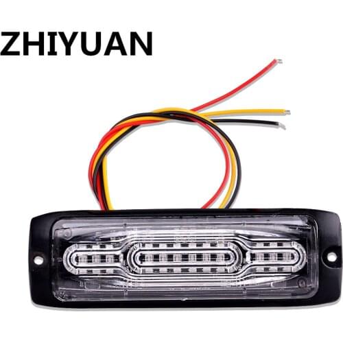 Emergency Side Signal Warning Light 12 LEDS Auto Safety Strobe Lamps IP65 Truck Forklift Flashlights Police Ambulance Alarm Lamp