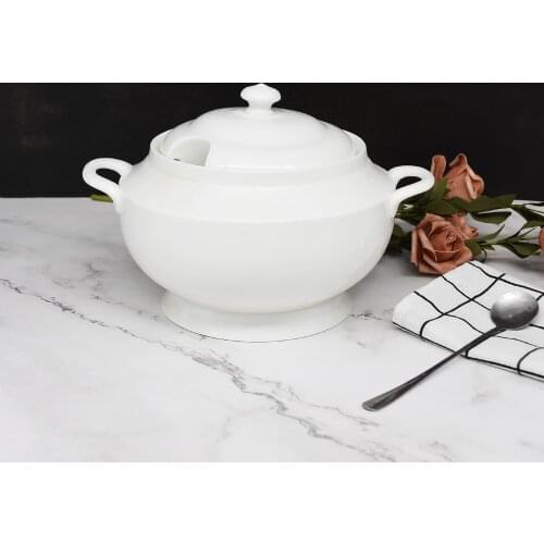 White Deep Ceramic Casserole Dish Handmade Earthenware Saucepan Chinese Cooking Pot cookware with lid and Handle Healthy Pot