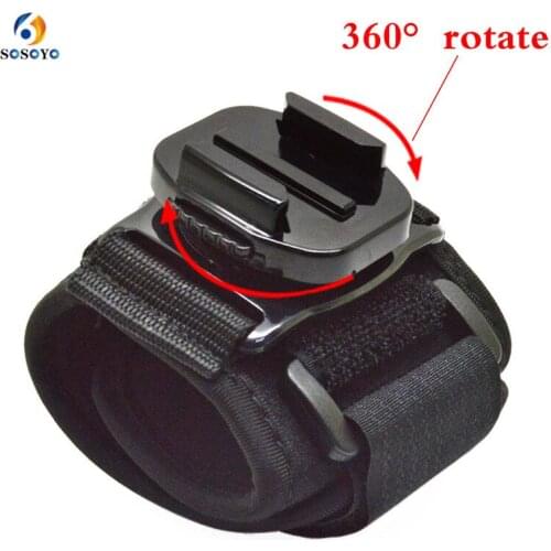 For Go pro Wrist Strap 360 Rotate Hand Strap Tripods Full arm band For Gopro Hero 8 7 6 5 4 3 2 1 Sports Camera Accessories