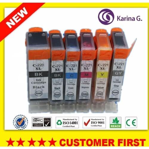 For PGI220 CLI221 PGI-220 compatible ink cartridges for Canon PIXMA iP 3600/3680//4600/4680 MP 540/545/620/630/638 With Grey