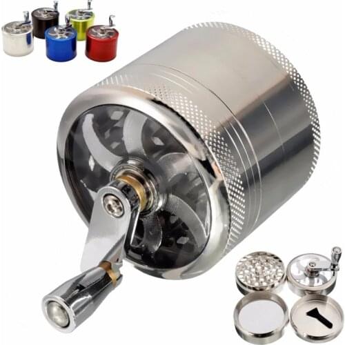 Tobacco Grinder 4-Layer Aluminum Smoking Accessories Manual Cigarette Marijuana Spice Herb Crushertobacco Pipes & Accessories