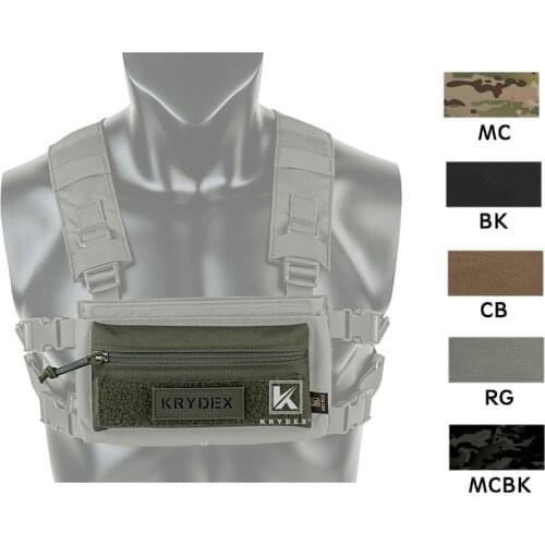 KRYDEX Tactical MK3 MK4 Vest Candy Front Panel Pouch W/ Loop & Hook 4*8" Zipper Pocket For MK3 MK4 Ready Chest Rig Plate Carrier