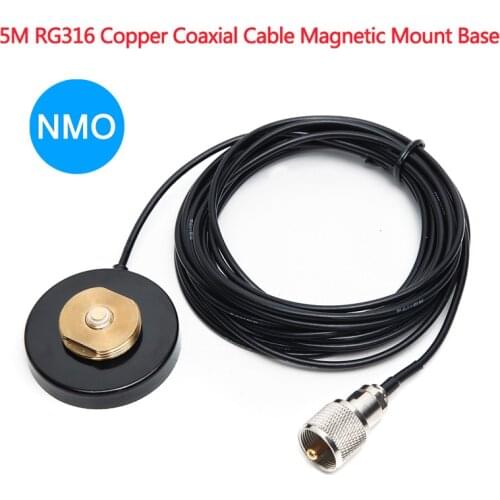 NMO ABBREE Mount Magnetic Base with 5M Coaxial Cable for Car Mobile Radio Antenna Mount Walkie Talkie Two Way Radio