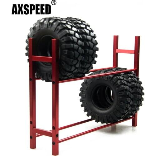 AXSPEED Metal Spare Wheel Tires Tyre Storage Rack Shelf for Axial SCX10 Traxxas TRX4 RC4WD Tamiya 1/10 RC Car Truck Model