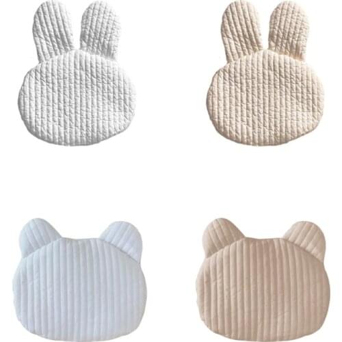 Cute Bear Rabbit Baby Pillow Pure Cotton Flat Pillow Breathable Newborn Infants Head Support Cushion