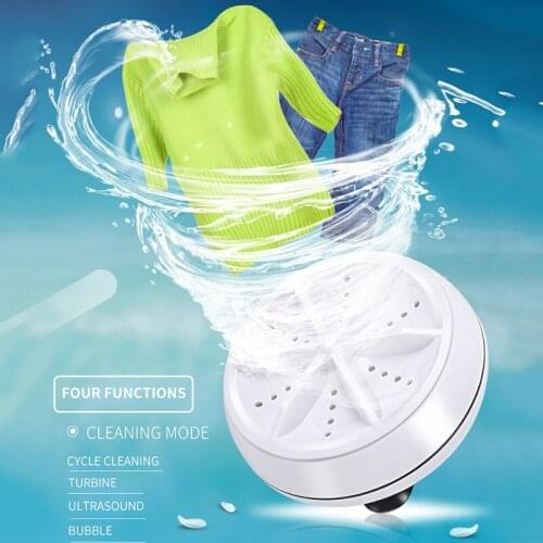 3 in 1 Mini Washing Machine USB Portable Ultrasonic Air Bubble Turbo Washer Machine for Travel Home Business Trip