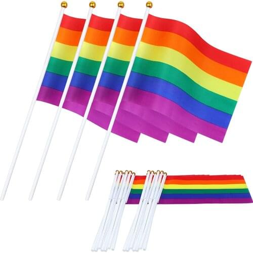 50pcs Mini Flag Hand Held Small Miniature Flags On Stick Fade Resistant Vivid and Beautiful Colors JS22
