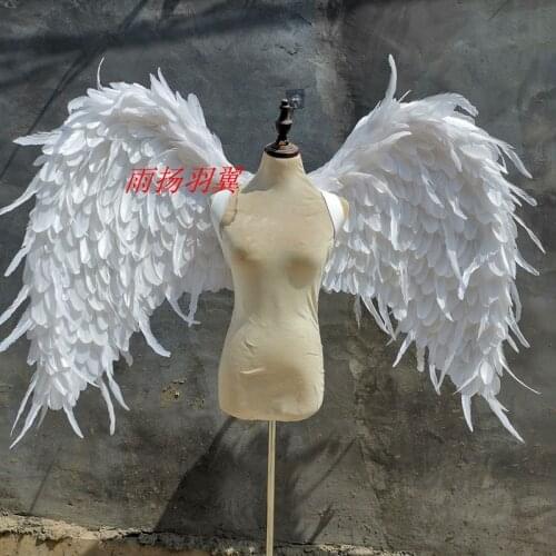 Fashion White Feather Angel Wings Adult Model Walk Show Cos Party Wing Shooting Props Murals Wall Decoration Prop Craft