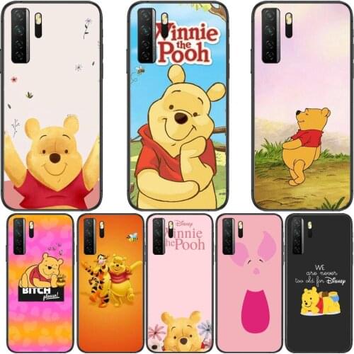 Sunshine Winnie Bear Black Soft Cover The Pooh For Huawei Nova 8 7 6 SE 5T 7i 5i 5Z 5 4 4E 3 3i 3E 2i Pro Phone Case cases