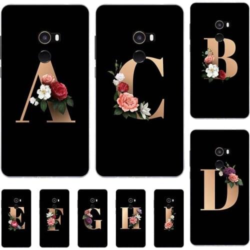 For Xiaomi Mi Mix 2 Pro 6.4"Mix Evo Case Cute Lovely Cartoon Pattern Flowers Black Letters Silicone Soft Back Cover