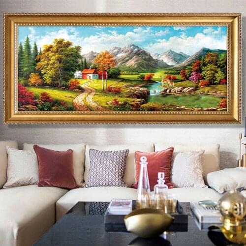 DIY Counted Cross Stitch kit Landscape Series Set 11CT Ecological Cotton Thread Printing Embroidery Home Decoration Painting