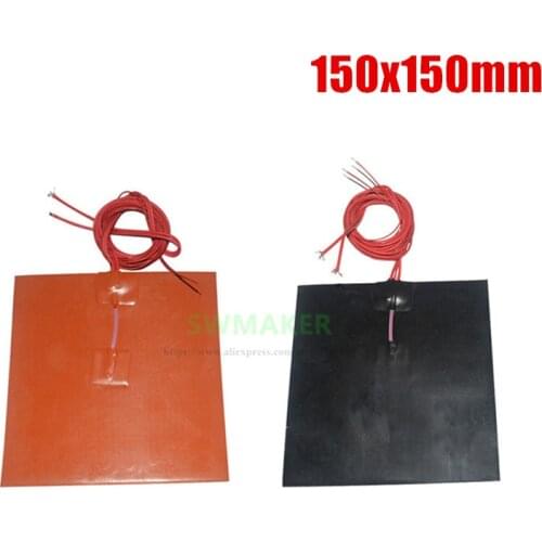 150x150mm 100W 180W 200W 3D Printer Heat Bed Silicone Rubber Heater 150*150mm with NTC 100K & 3M Glue Electric Heating Pad