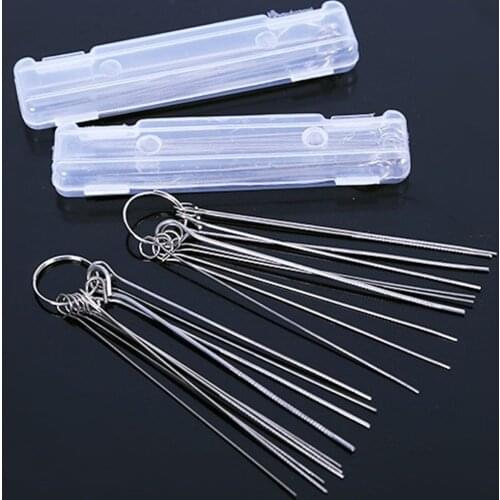 Nozzle Cleaner Gas Welding Brazing Cutting Torch Tip Cleaner 10Pcs Set 0.6mm-1.3mm Guitar Nut Needle Files Nozzle Jet