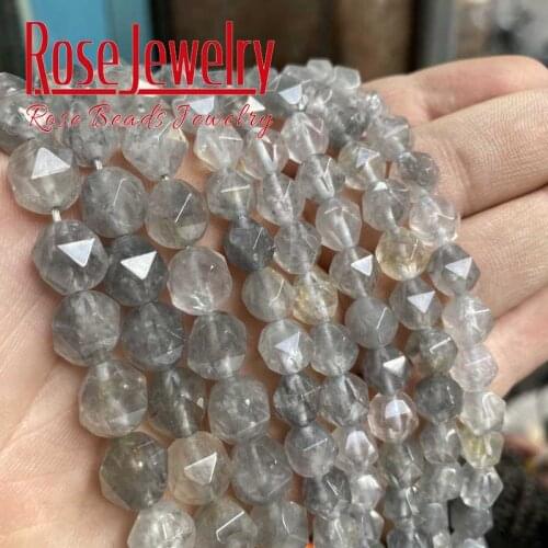 Natural Faceted Smooth Cloud/Grey Crystal For Jewelry Making DIY Bracelet Accessories 15"Strand Factory Wholesale Price 6/8/10mm