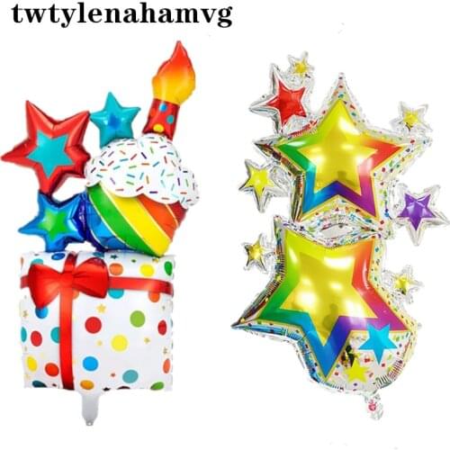 New Fireworks Birthday Bow Gift Pack Aluminum Foil Party Balloon Wedding Christmas Halloween Baby 1st Anniversary Decoration
