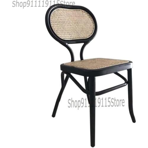 Nordic Rattan Dining Chair Net Red Chair Leisure Chair Hotel Cafe Designer Restaurant Chair Back Dining Chair Home