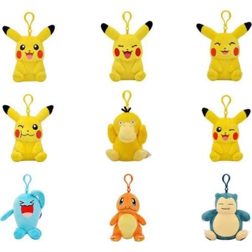 Genuine Pokémon Anime Keychain Backpack Ornaments Kawaii Pop It Pikachu Children Fashion Stuffed Toys Dolls Room Decor Plushie