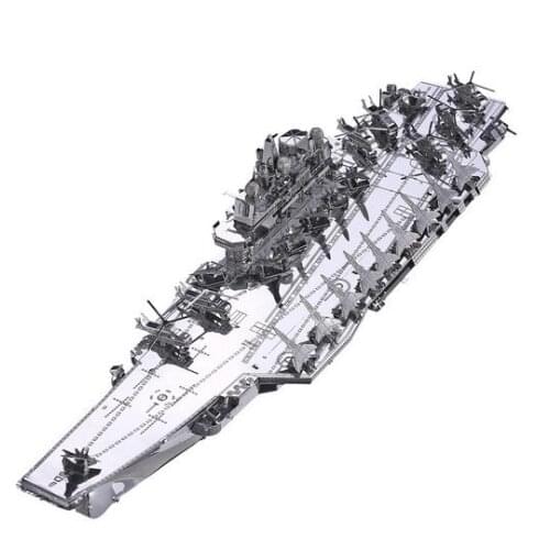 Plan liaoning CV-16 boat silver color 3D DIY laser cutting model educational diy toys Jigsaw Puzzle best birthday gifts