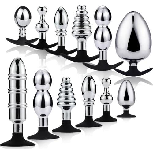 Strap on stainless Soft Silicone Anal Butt Prostate Massager Adult Gay Sex Anal Plug Erotic Bullet Vibrator toys For Men Woman