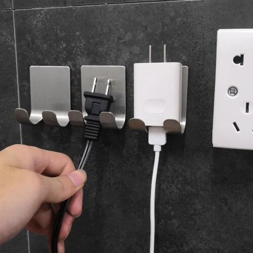 Hooks Self Adhesive Home Kitchen Wall Door Stainless Steel Holder Hook Hanger Hooks Bathroom Hanging Household Rack