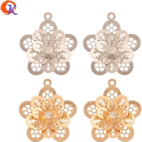 Cordial Design 50Pcs 24*27MM Jewelry Accessories/Charms/Flower Shape/DIY Earrings Making/Sheet Copper/Hand Made/Earring Findings