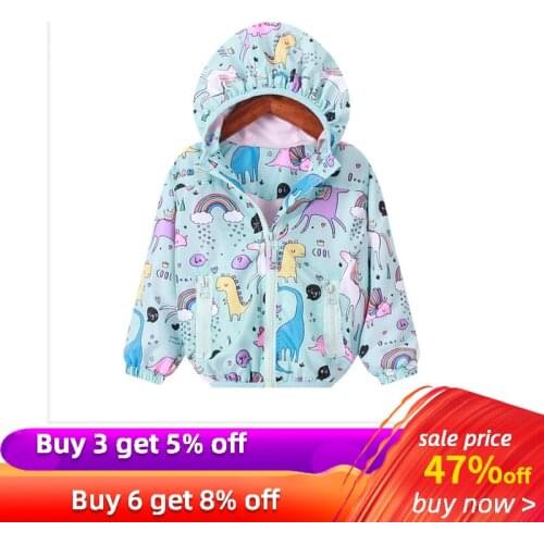 Unicorn Girls Jackets Baby Girl Boy Clothing Spring Children Long Sleeve Print Unicorn Hooded Coat Outerwear Tops Baby Coat