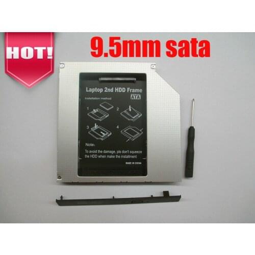 Universal 2.5" SSD HDD HD Hard Disk Driver External 9.5mm 2nd Caddy SATA 3.0 Case Enclosure ODD CD DVD ROM Optical Bay Laptop