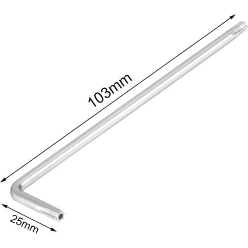 UXCELL Newest 1 Pcs T20 Long Tamper Proof Torx Star Key Bit Wrench L-Shape Nickel Plated