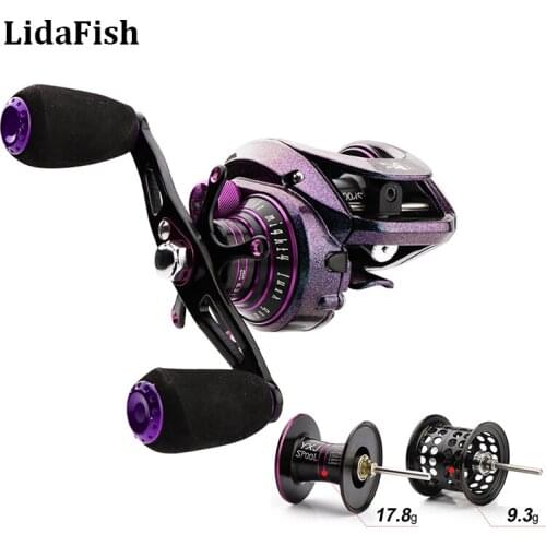 LIDAFISH Brand 6.3:1 High Speed Baitcasting Reel 191g Super Long Casting Fishing 13+1BB Metal Double Spool Fishing Wheel