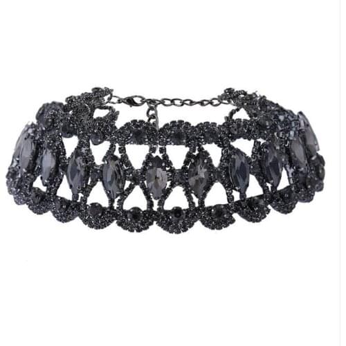 Cute Rhinestone Choker Necklace For Women Elegant Crystal Collar Choker Fashion Jewelry Colliers Ras De Cou Colar Bijous Femme