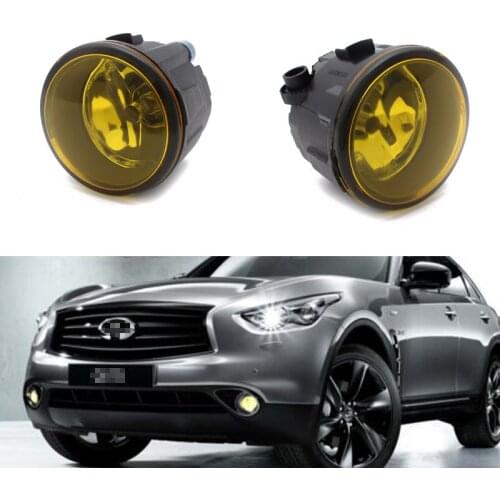 1pair Yellow LENS Driver Passenger Sides Fog Lighats + H11 Halogen Bulbs For Nissan Juke Infiniti 2011-2015 Infiniti M37/M56/Q70