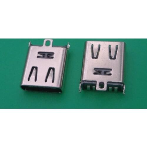 1pcs TYPE C 6Pin SMT Female jack High Current Fast Type-C with 4 Fixed Pins Diy Welding Connector H=10.5mm