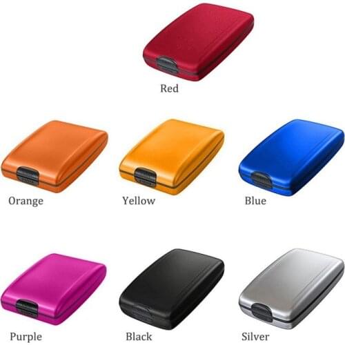 1PC Unisex Aluminum Bank Card Holder Blocking Hard Case Wallet Solid Credit Card Scanning Protect Card Holder Women and Men