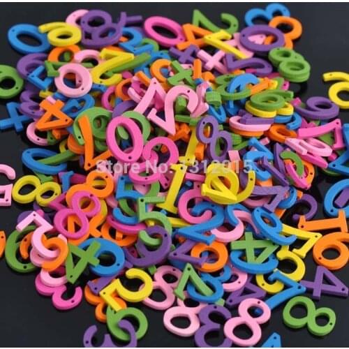 Free shipping 100pcs 20mm Mixed number wooden decorative accessories For Scrapbooking Crafts JG002