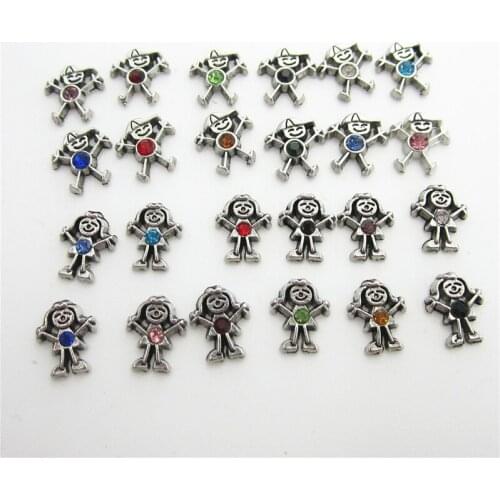 120pcs/lot Mix 12Color Birthstone Girls/Boys Floating Charms Living Glass Memory Lockets Floating Charms DIY Jewelry Accessory