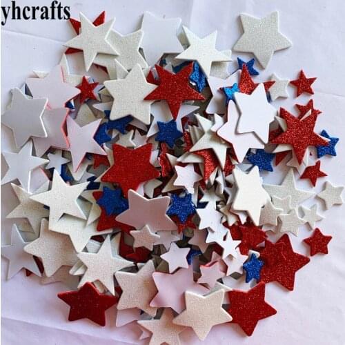 180PCS/LOT July 4th foam glitter stars Independence Day Holiday project Fourth of July Handmade foam shape cheap sales Export