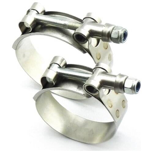 2pcs/Lot 73-122mm SS304 T-Bolt Exhaust Clamp Turbo Exhaust Intercooler Car Motorcycle Band Turbo Pipe Connect W2