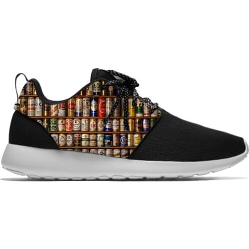 3D Beer Time Cool Novelty Funny personality Fashion Sport Running Shoes Lightweight Breathable 3D Print Men women Mesh Sneakers