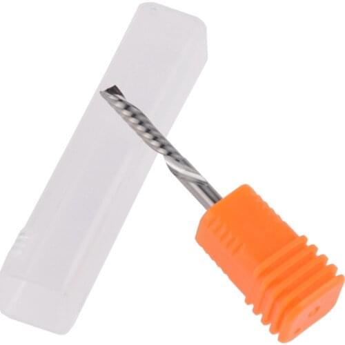 5pc 4X22mm Down Cut Cutters,Left-handed 1 Flute End Mill Carbide Cutting Tools Bits for pvc acrylic MDF bit