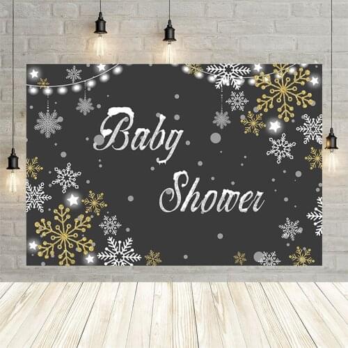 Avezano Winter Baby Shower Photography Background Snowflake Polka Dots Newborn Birthday Party Backdrop Photo Studio Photocall