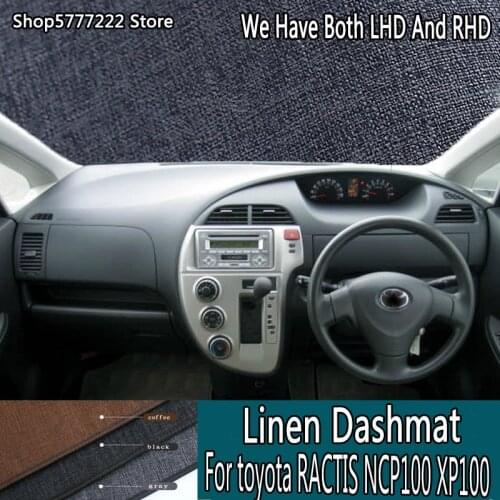 Car Styling Linen Dash Mat Covers Dashmat Dashboard Pads Accessories For Toyota RACTIS NCP100 XP100 2005 2006 2007 2010 RHD