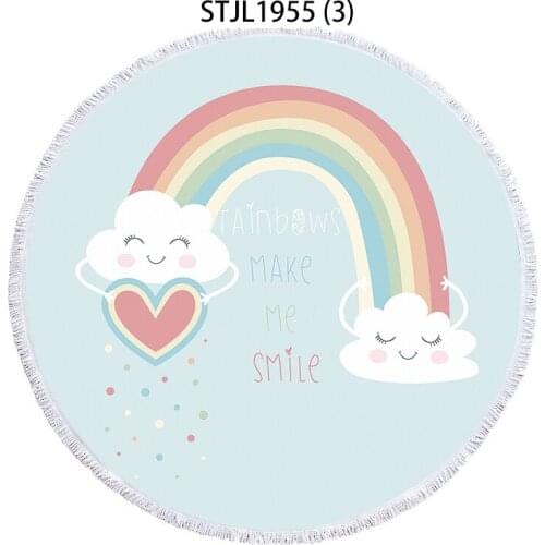 Cartoon rainbow clouds Large beach towel Towels Microfiber towel luxury beach towel Sea beach towel Fringed beach towel For home
