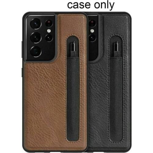 Pu Leather Case For Samsung S21 Ultra Leather Cover With Stylus S-pen Socket Slot Phone Bags Cases
