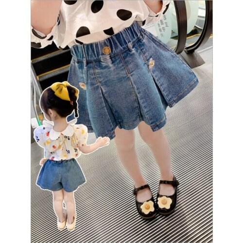 Childrens Denim Skirt Pants Summer Models Girls Loose Hot Pants Childrens Pants Childrens Clothing