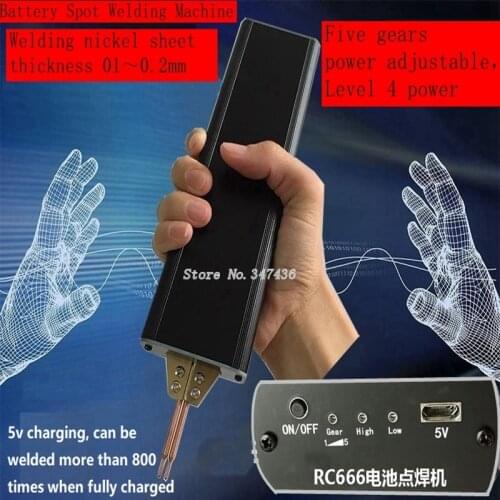 DIY Spot Welding Machine Welding 5V 18650 Battery Handheld 5 Gears Adjustable welding good tool Kit RC666 Built in battery
