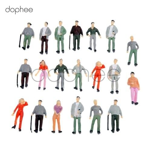 Dophee Model colorful People Painted Model Train People Figures Scale 1:42 1:150 1:300 Miniatures Micro Landscape Decoration