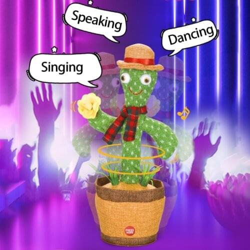 Electronic Shake SInging Cactus Toy Plush Stuffed Toy Battery Version Wriggle Dancing Cactus Toy Party Decoration