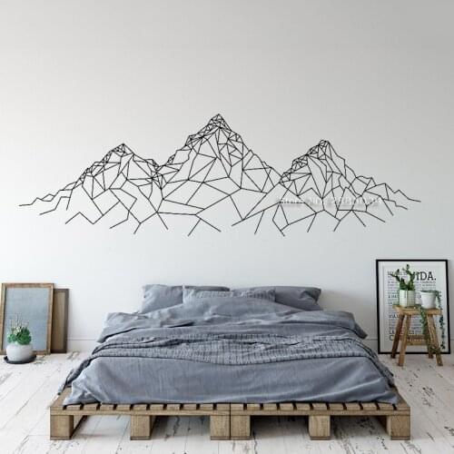 Geometric Mountain Wall Decal Simple Mountain Decals Mural Art Bedroom Wall Decor Head of a Bed Vinyl Wallpapers Creative LC1795